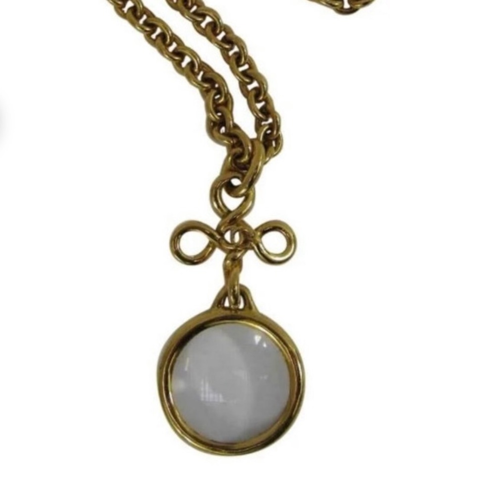 Karl Lagerfeld 1993 Chanel Long Chain Necklace Magnifying Glass